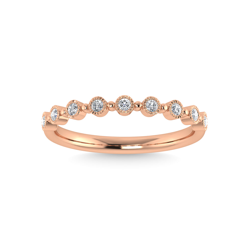 10K Rose Gold Diamond 1/10 Ct.Tw. Stackable Band