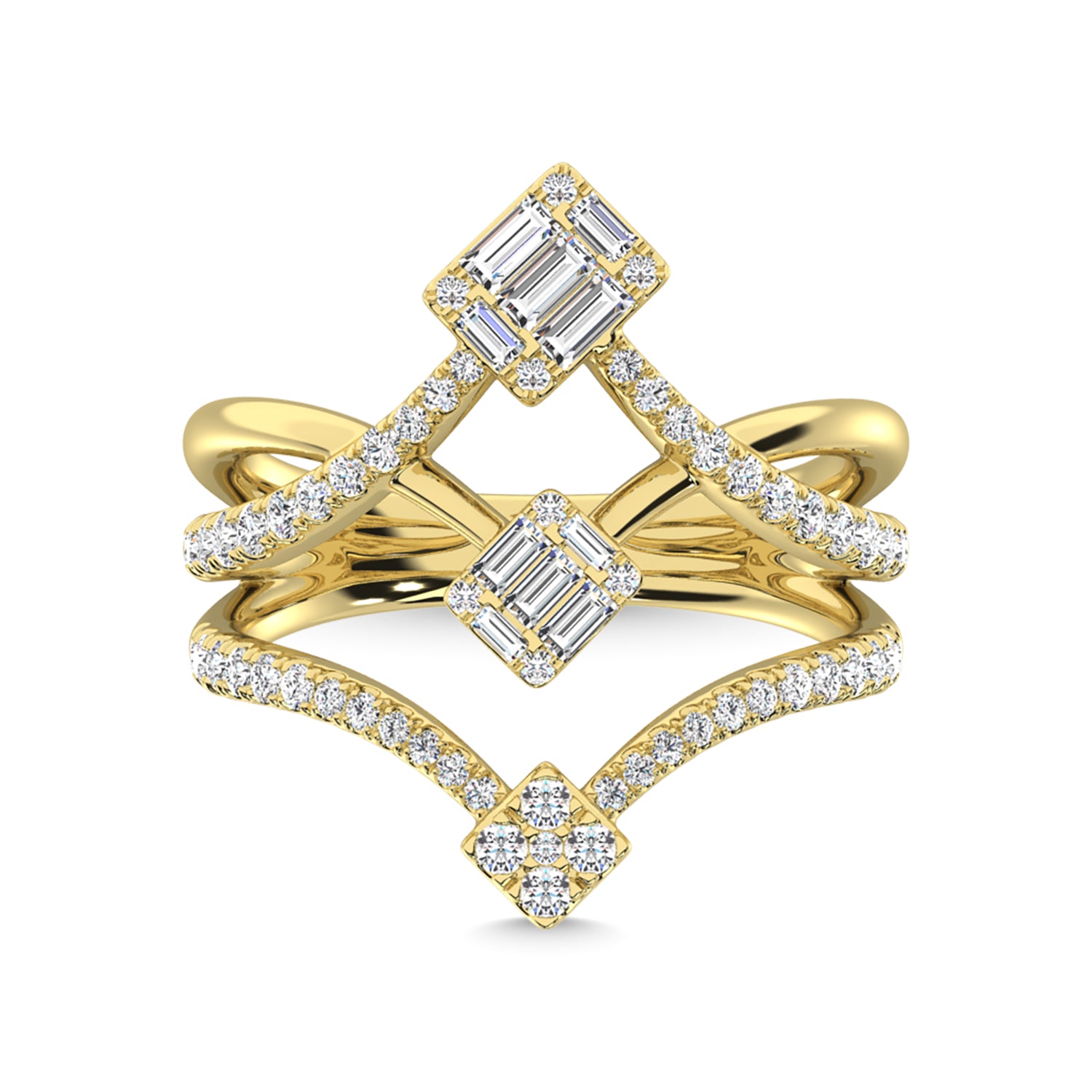 14K Yellow Gold Diamond 3/4 Ct.Tw. Fashion Ring