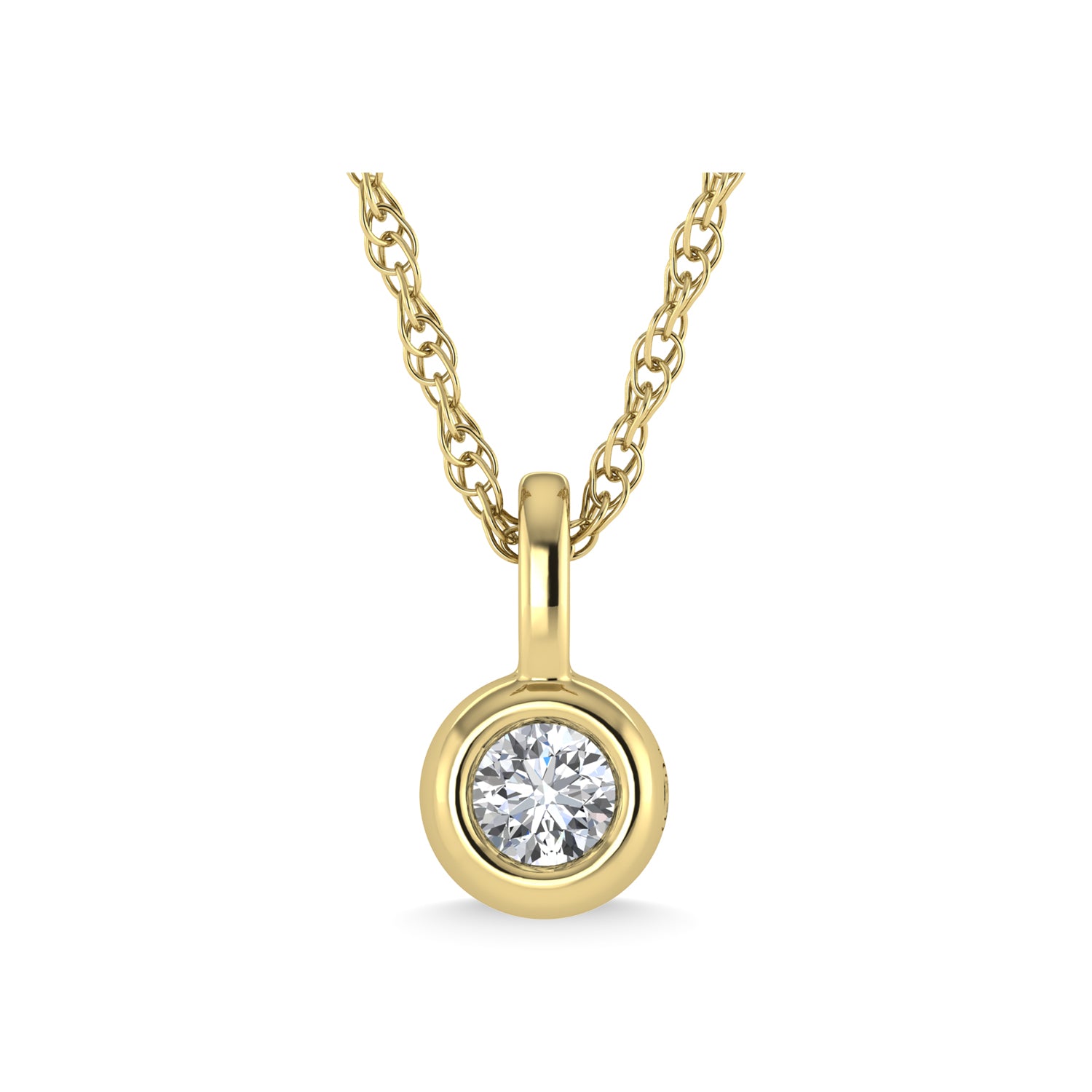 14K Yellow Gold Diamond 1/20 Ct.Tw. Solitaire Pendant