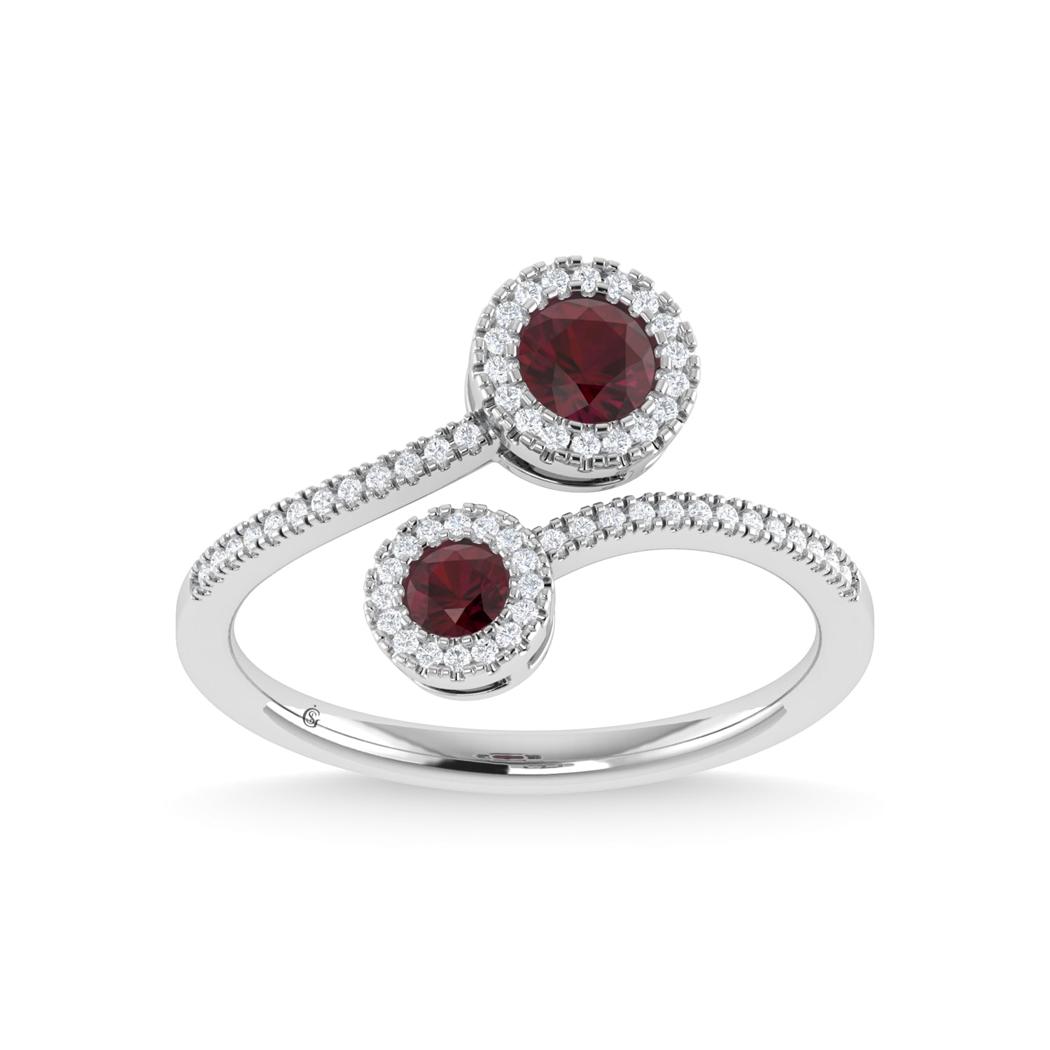 14K White Gold Ruby and Diamond 5/8 Ct.Tw. Fashion Ring - thediamondsq