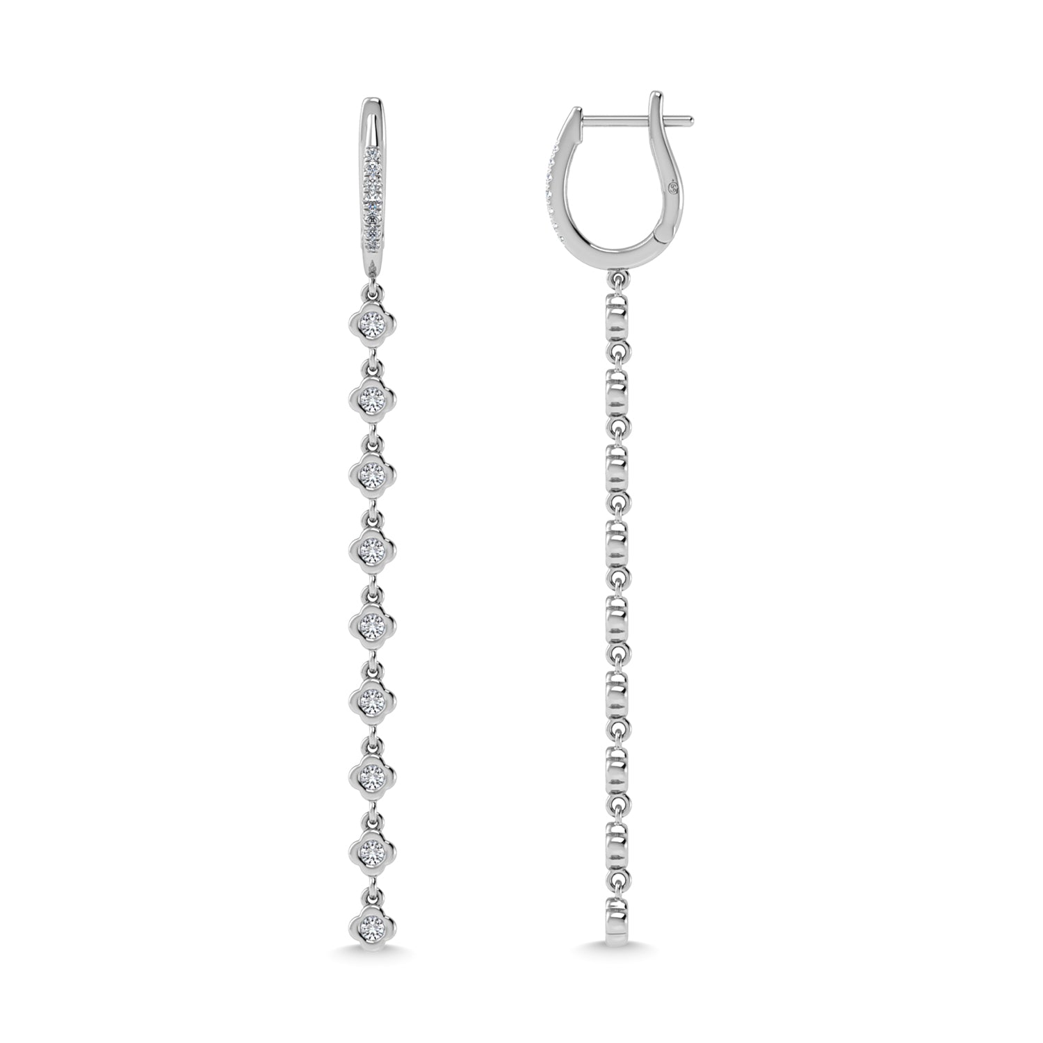 14K White Gold Diamond 5/8 Ct.Tw. Dangle Earrings