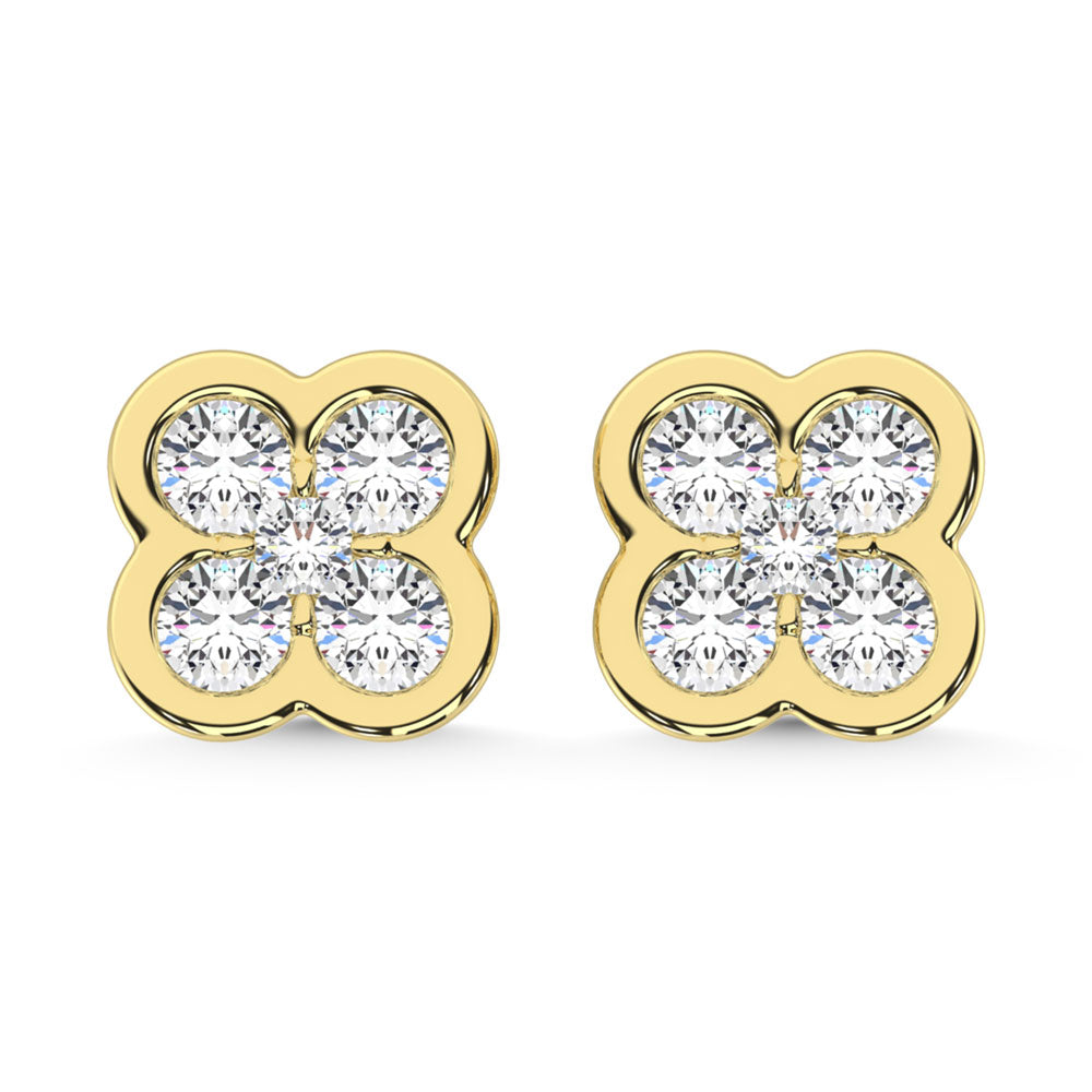 10K Yellow Gold Lab Grown Diamond 1/5 Ct.Tw. Fashion Earrings