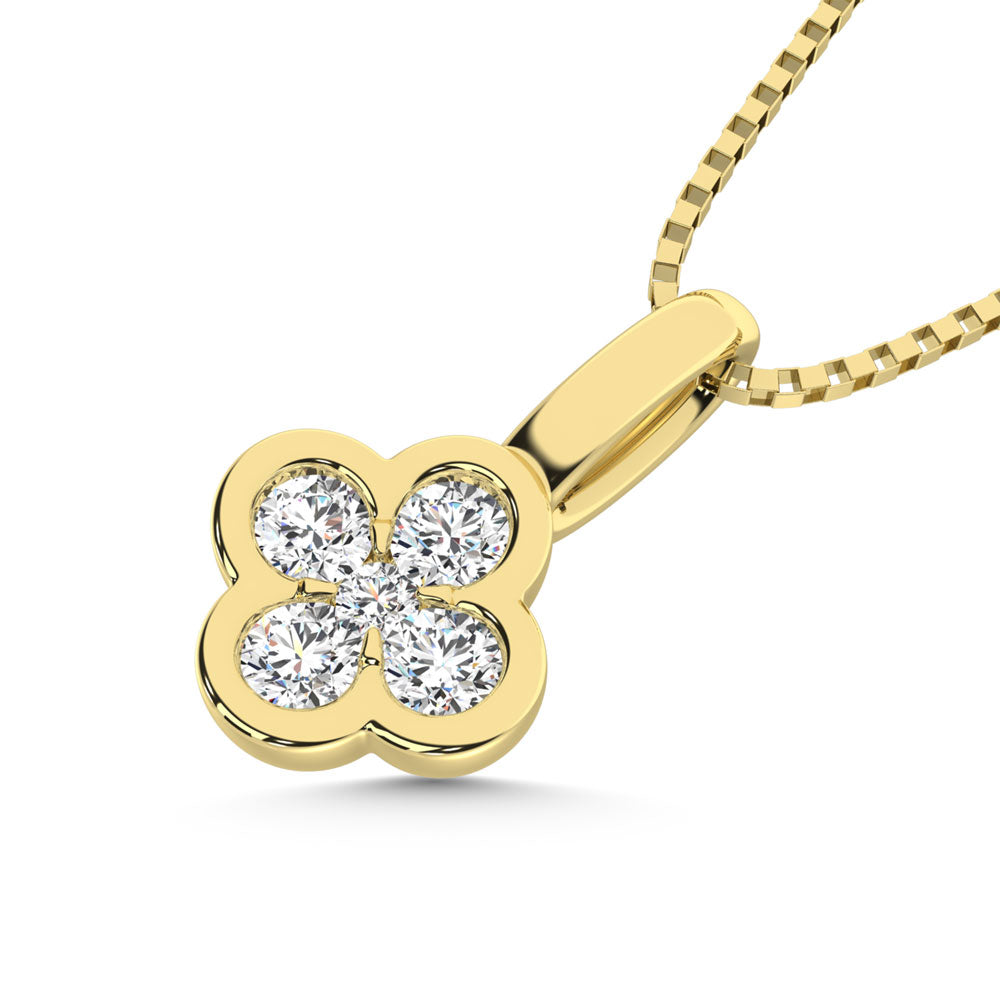 10K Yellow Gold Lab Grown Diamond 1/6 Ct.Tw. Fashion Pendant