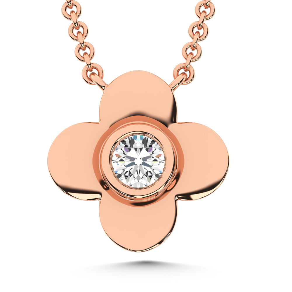 10K Rose Gold Lab Grown Diamond 1/20 Ct.Tw. Fashion Necklace