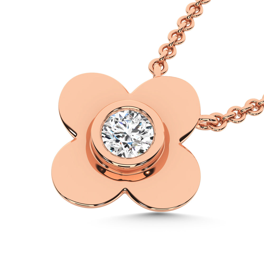 10K Rose Gold Lab Grown Diamond 1/20 Ct.Tw. Fashion Necklace