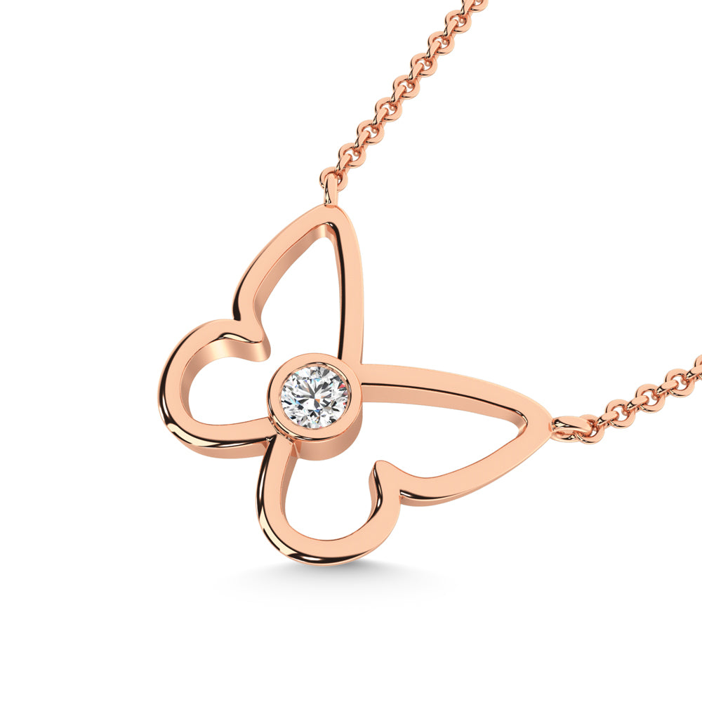 10K Rose Gold Lab Grown Diamond 1/20 Ct.Tw. Fashion Necklace