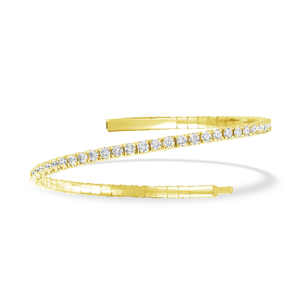 Lab Grown Diamond 1 Ct.Tw. Full Eternity Flexible Bangle in 14K Yellow Gold (Size 6.75")