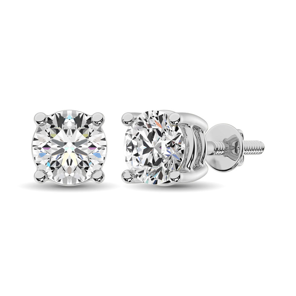 14K White Gold Lab Grown Diamond 1/6 Ct.Tw. Solitaire Studs