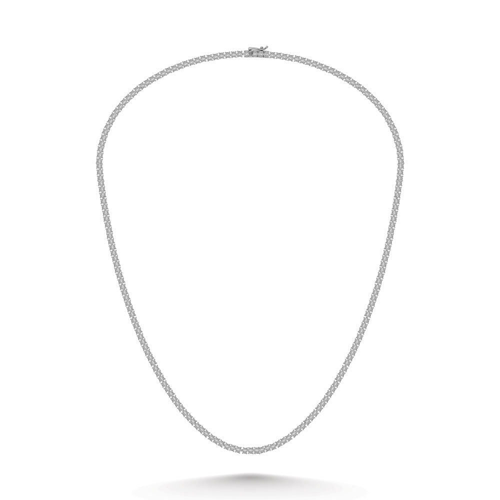 Sterling Silver Lab Grown Diamond 5 1/6 Ct.Tw. 4 Prong Illusion Necklace