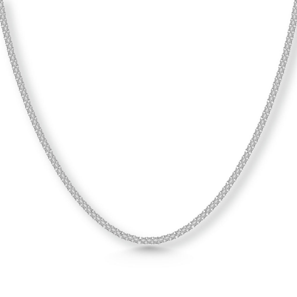 Sterling Silver Lab Grown Diamond 5 1/6 Ct.Tw. 4 Prong Illusion Necklace