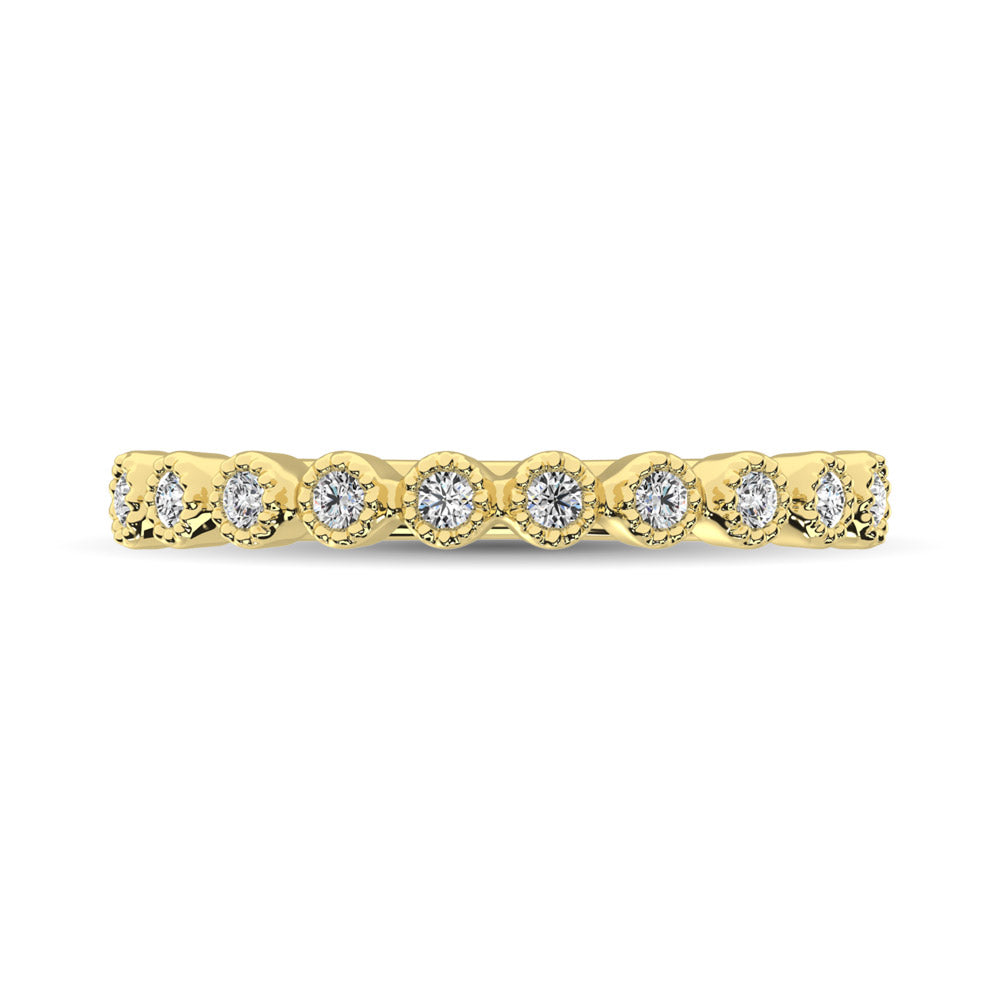 14K Yellow Gold 1/6 Ct.Tw. Diamond Stackable Band