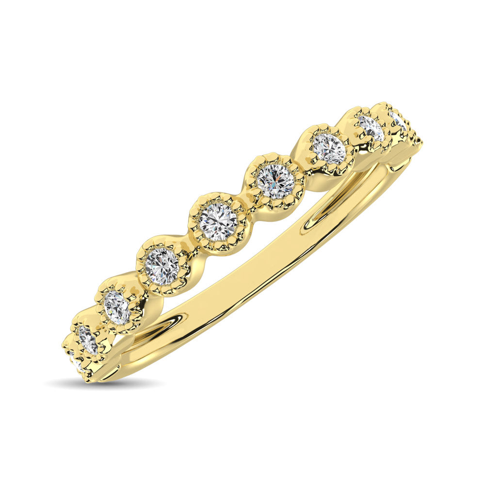 14K Yellow Gold 1/6 Ct.Tw. Diamond Stackable Band